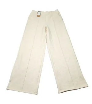 OGL FuzzLuxe High Waisted Warm Straight Leg Pull On Pants Beige Size Medium thumbnail 1