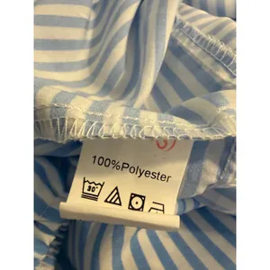 Blue White Striped Maxi Dress Long Sleeve L NWT costal preppy cottage resort boh thumbnail 9
