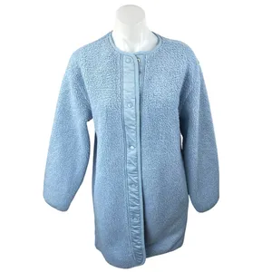 Aritzia Wilfred Free Blue Faux Sherpa Long Sleeve Snap Longline Jacket Size XS thumbnail 2