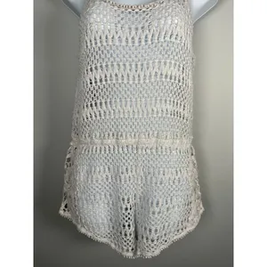 Victorias Secret Womens Medium Beach Cover Up Romper‎ Crochet Lace One Piece thumbnail 8