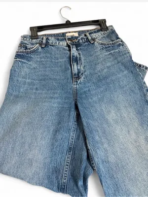 High-Rise Wide-Leg Women's Jeans in Medium Blue size 27 thumbnail 4