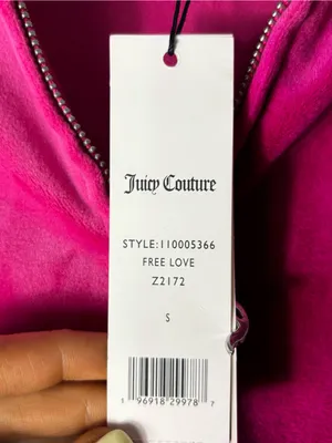 NWT Juicy Couture Free Love Velour Cropped Hoodie Size S thumbnail 4