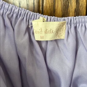 NWT Altar’d‎ State Amabella Puff Sleeve Smocked Waist Lilac Mini Dress Medium thumbnail 6
