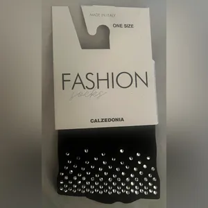 NWT Calzedonia Black Rhinestone Diamanté Ankle Socks One Size thumbnail 4