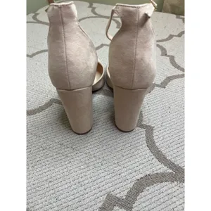 Lulus Laura Light Nude Suede Ankle Strap Heels, size 8, NWOT thumbnail 4
