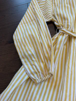 English Factory Belted Mini Dress in Yellow/White - Medium - C11-195 thumbnail 4