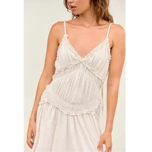 Free People Ethereal Beach Marina Muse Maxi Dress in Natural Neutral Small NWT thumbnail 3