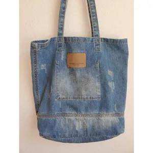 American Eagle Womens Jean Denim Bag Shoulder Tote distressed Ladies Pur… thumbnail 2