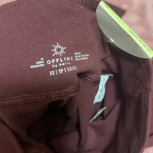 Aerie burgundy leggings thumbnail 4