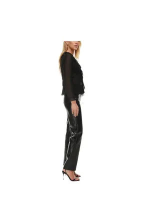 Wilfred Aritzia Melania Faux Leather Pants Black Size 4 Minimalist Classic Sexy thumbnail 9