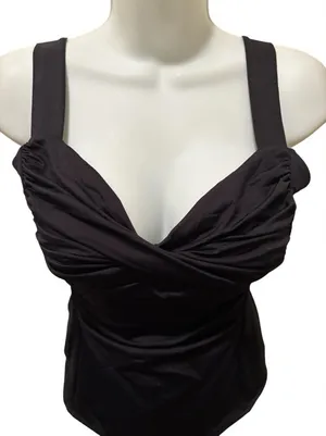 Abercrombie & Fitch Soft Collection Black Thong Bodysuit Sz M Rusched Bust thumbnail 1