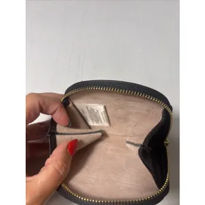 Charlie Paige Black Zip Around Heart Logo‎ Coin Change Purse NWOT READ thumbnail 2