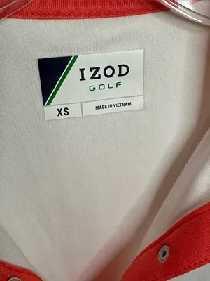 Izod White & Coral Sleeveless Golf shirt thumbnail 2