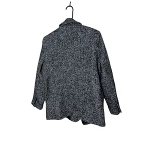 Abercrombie & Fitch Herringbone Wool Blend Blazer Black White Grey Large NWT thumbnail 8