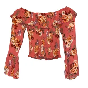 Crave Fame Floral Off the Shoulder Smocked Top Small‎ thumbnail 1