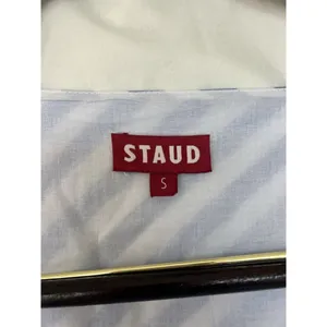 Staud Jodie Midi Wrap Dress Sea Stripe S Bridal Wedding Guest Coastal Nautical thumbnail 11