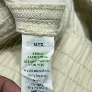Aerie High Waisted Cream Colored Relaxed Fit Shorts Women’s Size XL thumbnail 6