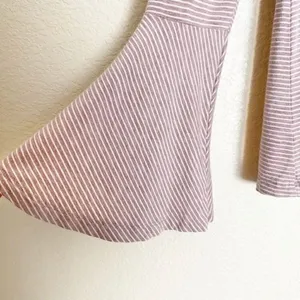American Eagle Flare Sleeve Striped Top XS Boho Chic Fairy Grunge Coquette Pink‎ thumbnail 3