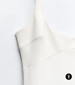 ❗️NWT ZARA White Fitted Midi Dress White Sleeveless Dress, Size L 🔼 thumbnail 7