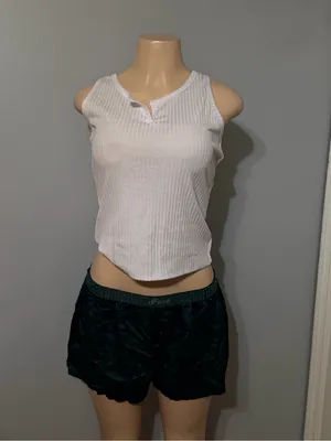 Victoria's Secret PINK satin rhinestone trim shorts thumbnail 7