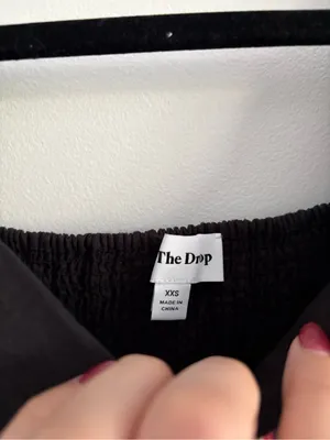 The Drop Linen Black Nala Twist Front Puff Sleeve Mini Dress Size XXS thumbnail 3