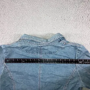 Vtg‎ Simon Chang Denim Jacket Women 16 Button Front Y2K Classic Minimalist thumbnail 13