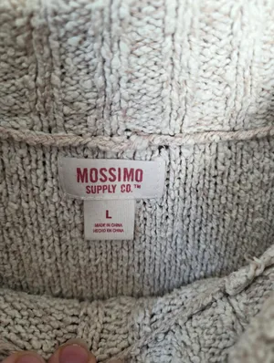 Mossimo Cowl Neck Roll Neck Sweater Chunky Cable Knit Cotton Oatmeal Beige L thumbnail 5