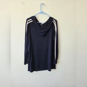 Free Kisses 23 Plus Size 1X Navy Hooded Sweatshirt Lightweight Sporty Casual thumbnail 9