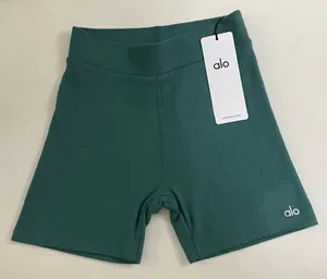 Alo Yoga NWT Alolux High Waist Me Time Winter Ivy Green Cozy Bike Shorts Size XS thumbnail 1