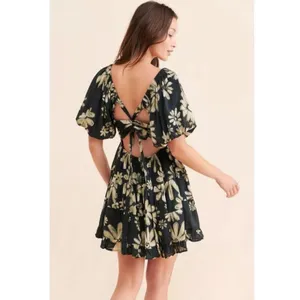 Free People Bohemian Floral Flutter Sleeve Perfect Day Printed Mini Dress Medium thumbnail 13