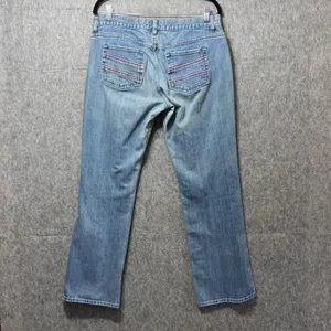 Vintage Y2K Old Navy Blue Jeans Ultra Low Waist Stretch Bootcut Denim‎ Size 12 thumbnail 7