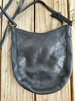 Vintage Y2K Lucky Brand leather bohemian crossbody bag black thumbnail 3