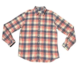 American Eagle Outfitters Plaid Shirt - Red,Pink,Blue, Cream 100%Cotton Sise M thumbnail 1