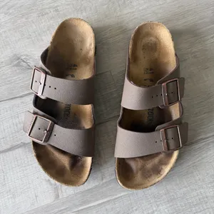 Birkenstock Arizona Sandals Brown Leather Buckle Comfort Size 40 thumbnail 1
