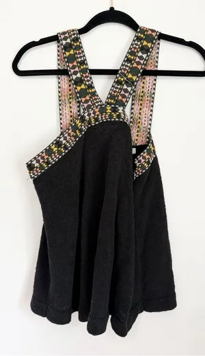 Madewell Women Black Embroidered Swing Toss On Easy Sweater Tank Top medium thumbnail 1