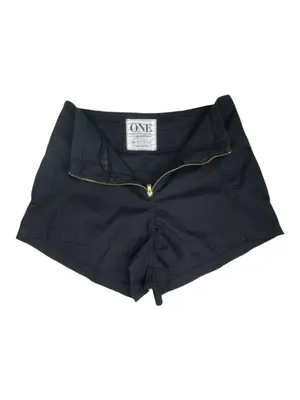 One Teaspoon ✌︎︎ High Waist Exposed Zip Front Lightweight Shorts ✌︎︎ Black XXS thumbnail 5