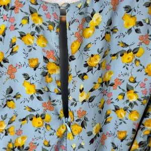 Lulus Floral Wrap Mini Dress Women S Light Blue Tiered Ruffle Sleeve Cottagecore thumbnail 11