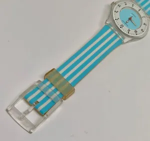 Passion women’s watch Quartz analog 34mm plastic case blue white color WR runs thumbnail 4