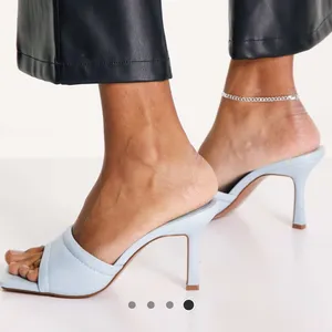 Nwot Asos Square Toe Heeled Sandals Baby Blue Us8 thumbnail 4