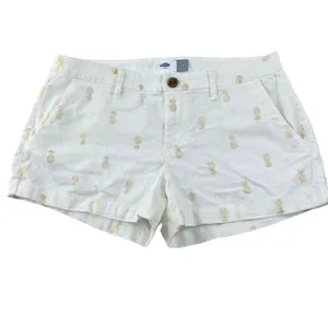 Gold Pineapple‎ Linen Blend Shorts Coastal Vacation Resort Women 4 Preppy Beachy thumbnail 2
