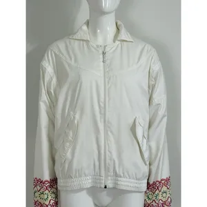 Vintage 90s Nike White Track Jacket Women’s Aztec Sun Embroidered Windbreaker S thumbnail 3