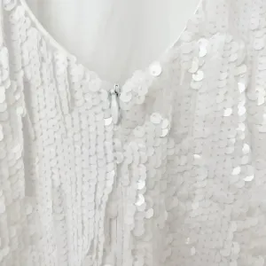 DRESS THE POPULATION White Sequin Bodycon Mini Dress size‎ XS thumbnail 6