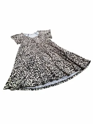Altar’d State Leopard Print Tiered Mini Dress Medium Stretchy thumbnail 3