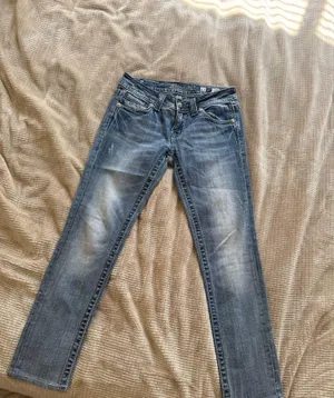 Miss me Jeans 27 skinny light wash angel wings thumbnail 4