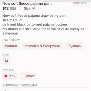 Major sale $11 was $15 New pink Geometric plush sleep pant size M barbie core thumbnail 6
