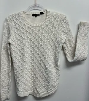 Jeanne Pierre Ivory Fisherman’s Cable Knit pullover sweater thumbnail 1