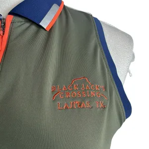 Peter Millar Golf Tennis Sleeveless 1/4 Zip Polo Shirt Womens Small Olive Green thumbnail 7