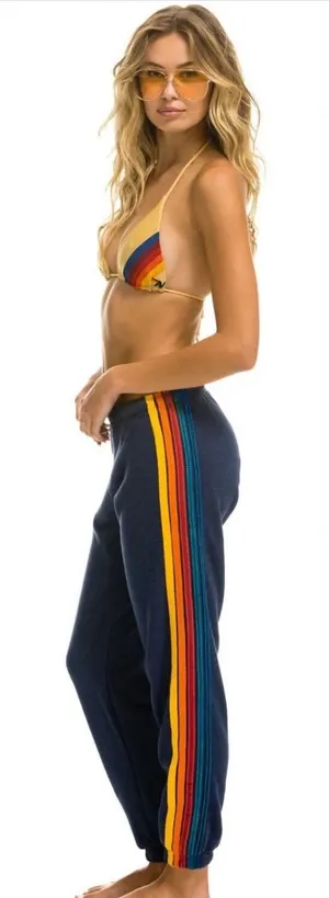 Aviator Nation 5 Stripe Sweatpants Large Unisex athleisure‎ layered maximalist thumbnail 1