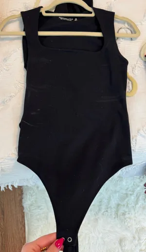 Black sleeveless bodysuit contour abercrombie and fitch thumbnail 1