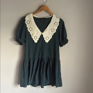 Tuckernuck Pomander Place peacock green knit dress XS thumbnail 2